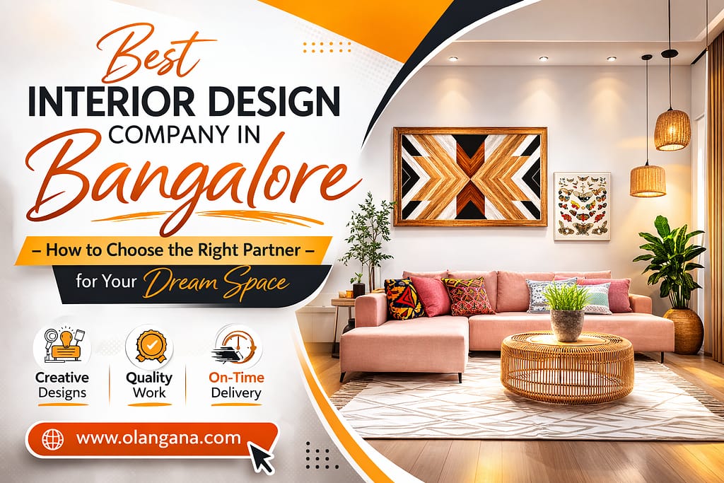 Best interior design company in Bangalore living room design by Olangana Interiors