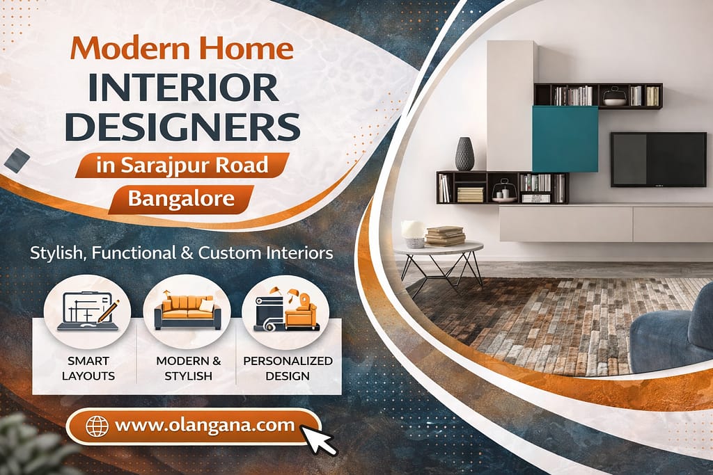 Modern home interior designers in Sarjapur Road Bangalore stylish living room interior by Olangana Interiors