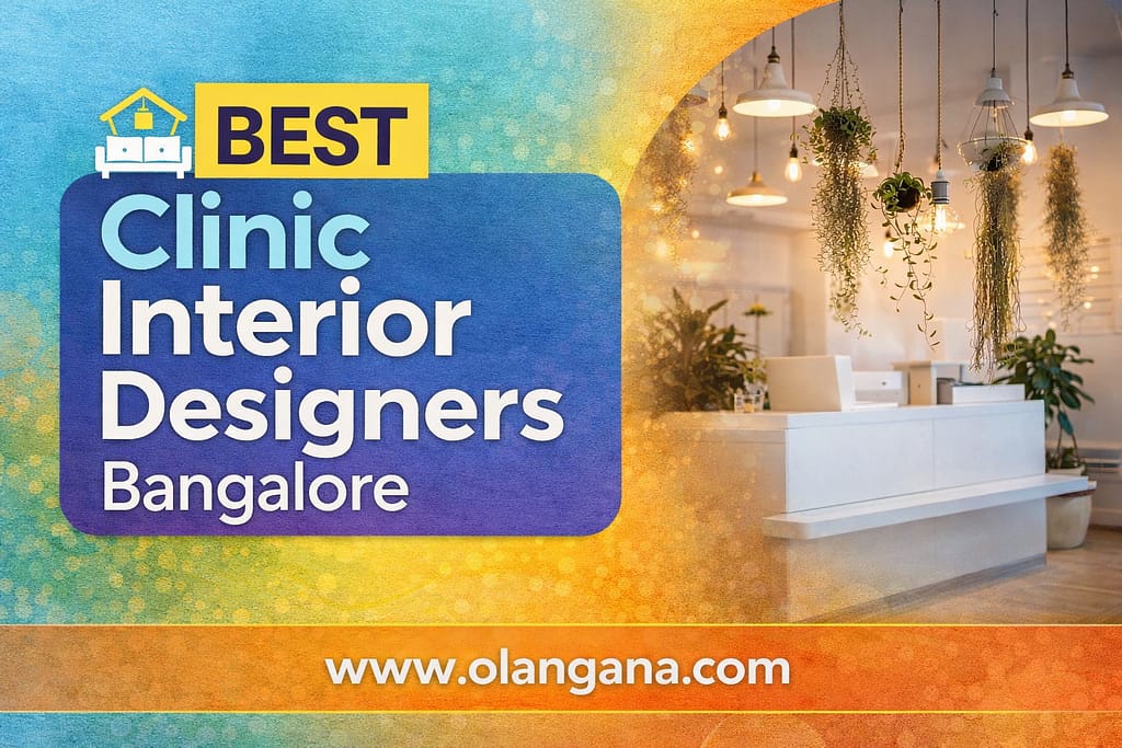Clinic Interior Designers Bangalore modern clinic reception interior design healthcare interior by Olangana