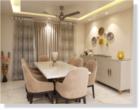 stylish dining room interiors Bangalore