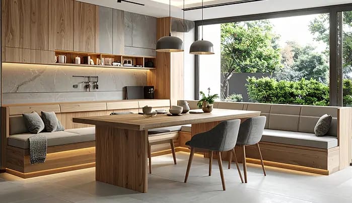 Modern Bangalore living room with cozy seating and hall partition by Olangana Designs expert